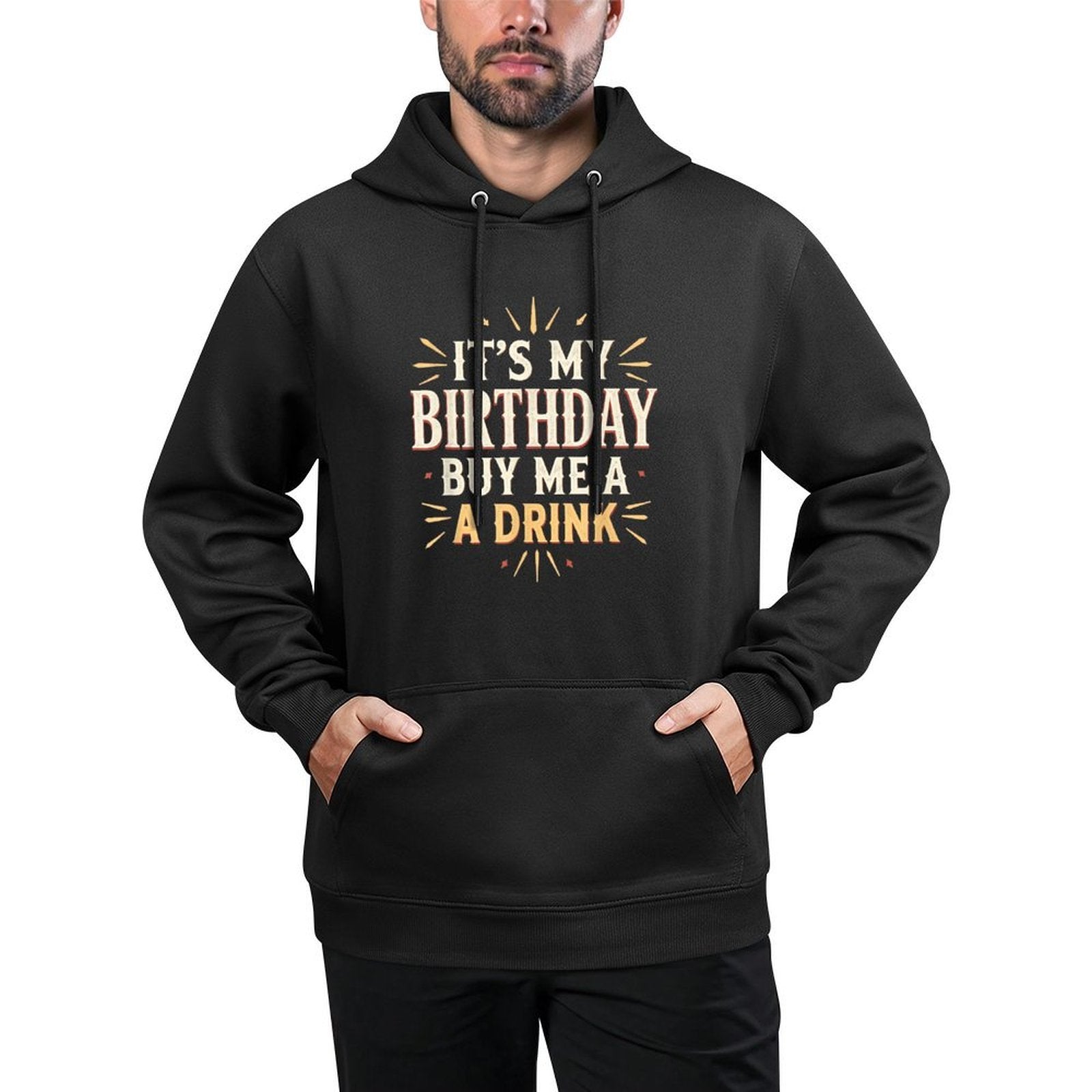 Its My Birthday Buy Me A Drink Funny Mens Womens Party Gift Cotton-Polyester Blend Hoodie