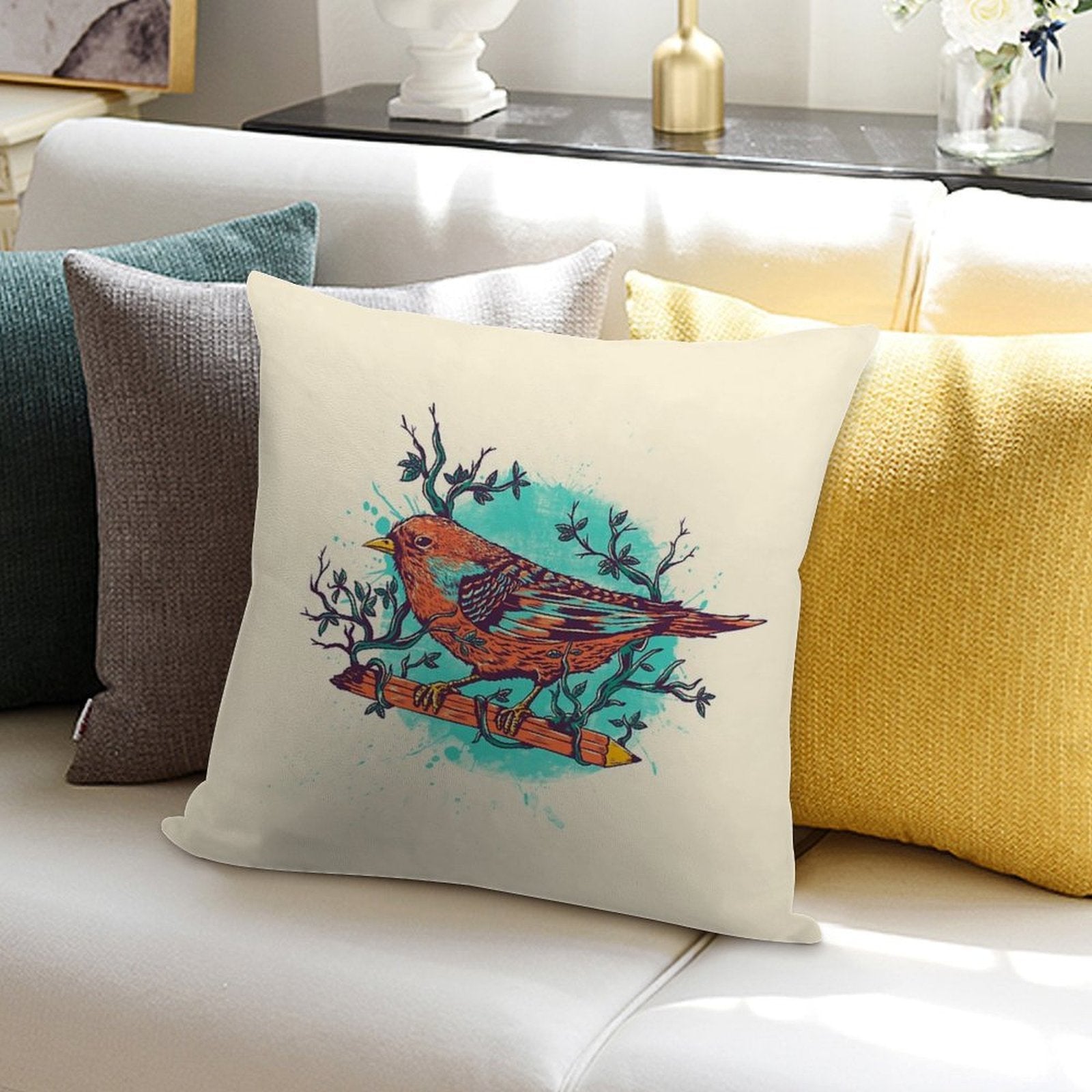 Bird Soft Multiple Sizes Throw Pillow