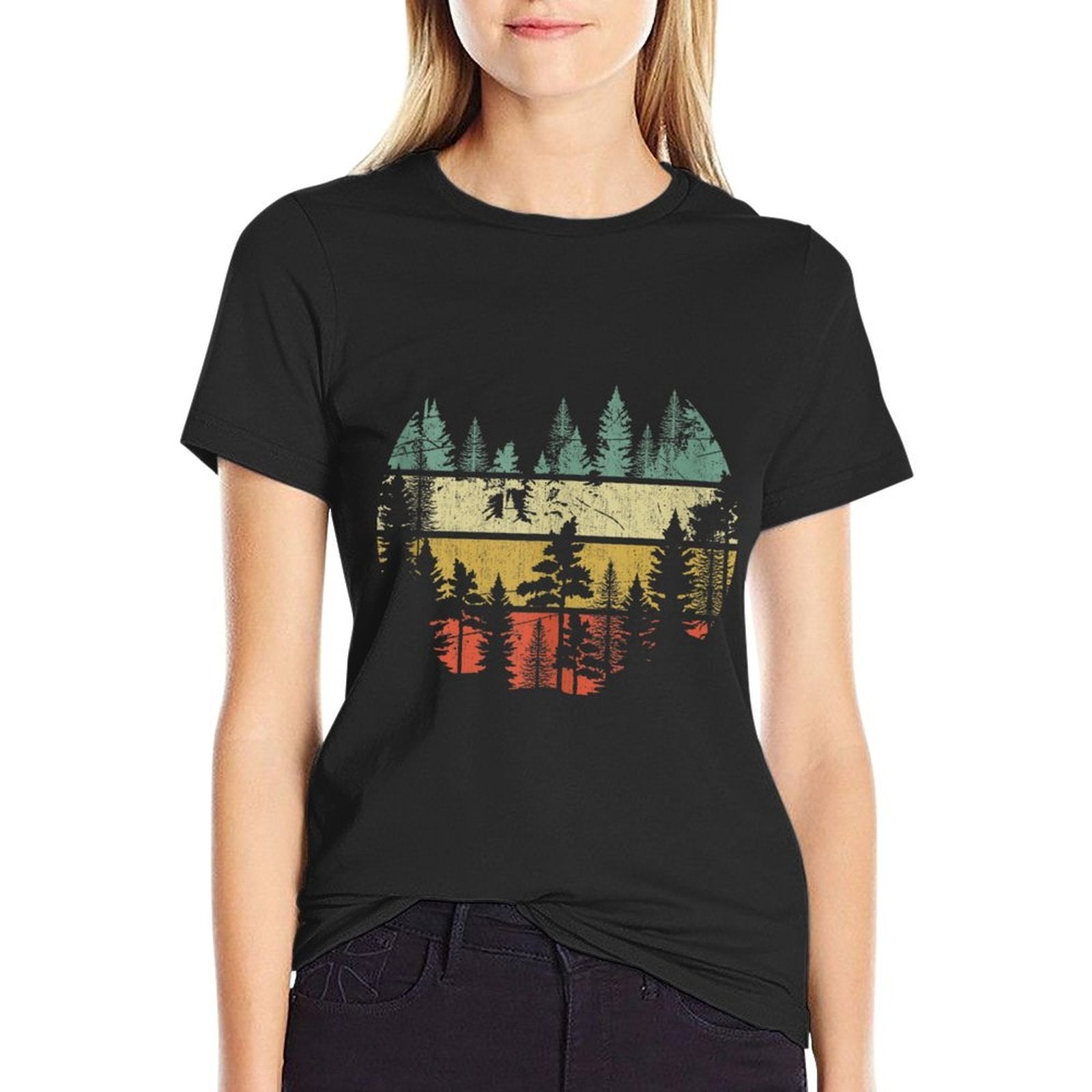 Wildlife Trees Outdoors Nature Retro Forest  Quick-drying T-Shirt