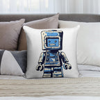 Almost Blue Robot Soft Easy Maintenance Throw Pillow