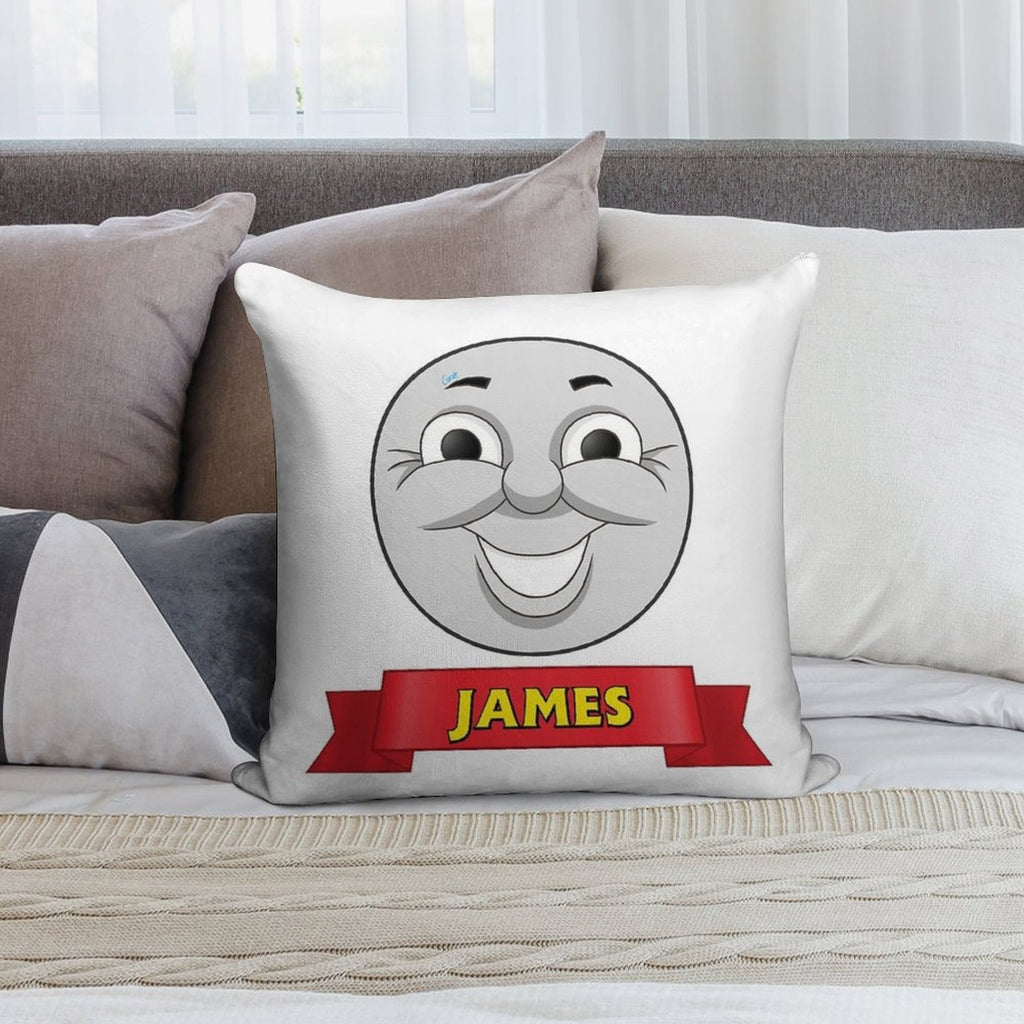 James (name Ribbon) Soft Skin-Friendly Throw Pillow