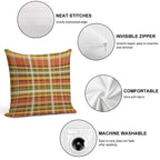 Retro Autumn Plaid Fine Stripes Pattern Soft Warmth Comfort Throw Pillow