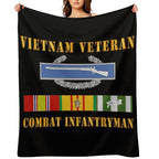 Army - Vietnam Veteran - Cbt Infantryman W CIB VN SVC Eco-conscious Throw Blanket