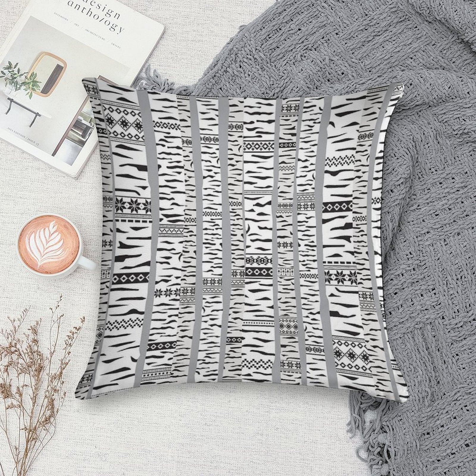 Birch Forest Soft Durable Construction Throw Pillow