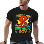 8th Birthday Kids Comic Style Kids Boys 8 Year Old Gifts  Durable T-Shirt
