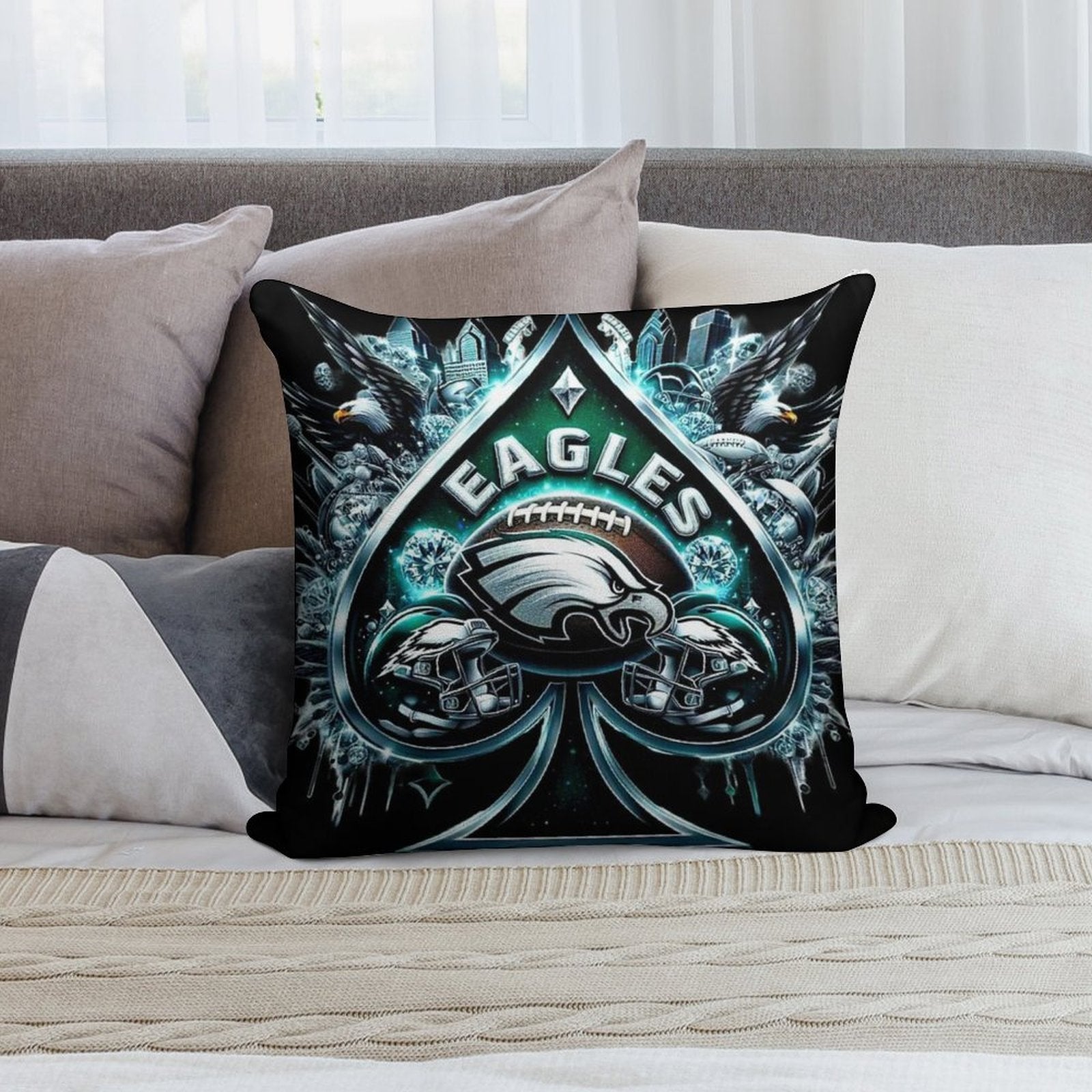Eagles Soft Fade-Resistant Throw Pillow