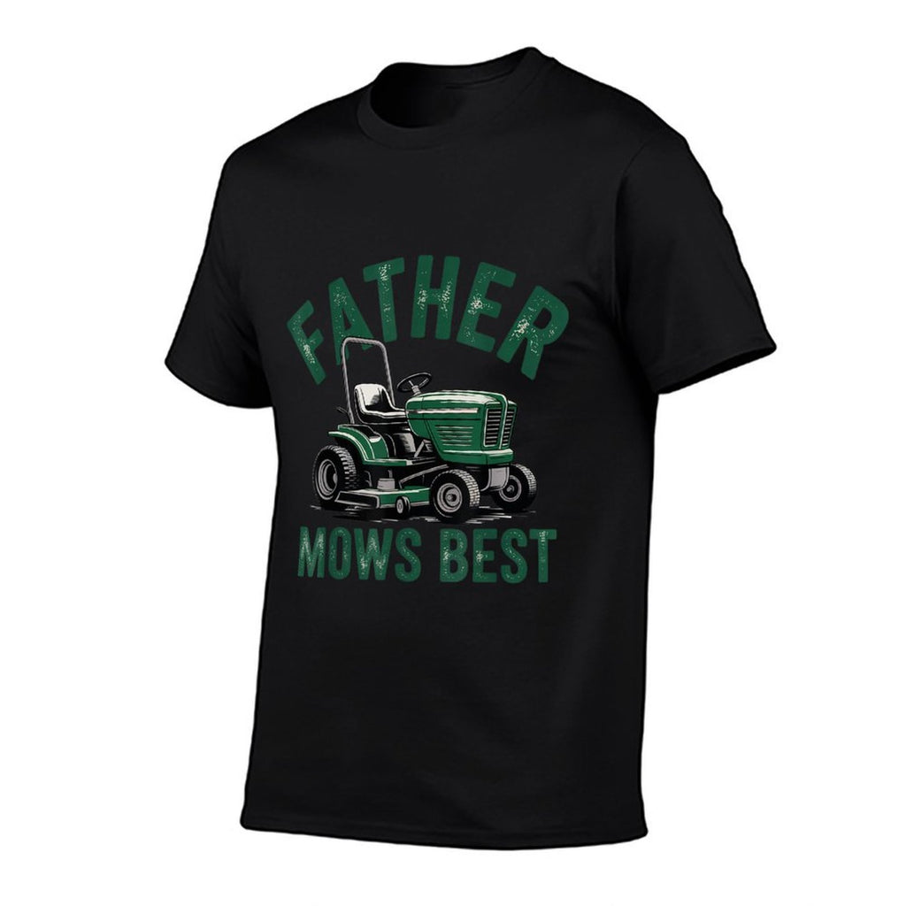 Mens Father Mows Best Funny Lawn Dad Mowing Gardener Father  Slim-fit Cut T-Shirt