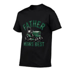 Mens Father Mows Best Funny Lawn Dad Mowing Gardener Father  Slim-fit Cut T-Shirt