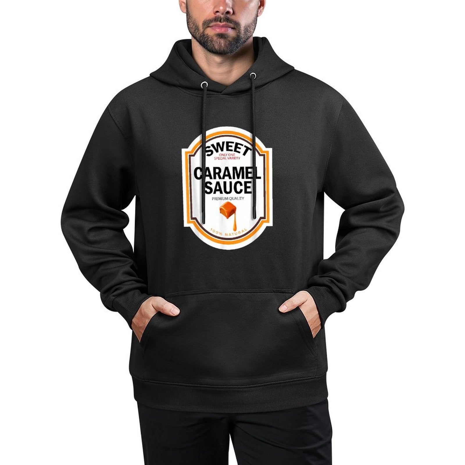 Caramel Sauce DIY Halloween Funny Matching Costume Label Relaxed Fit Hoodie