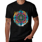 Sacred Geometry Art Meditation Flower Circle Yoga Mandala  Slim-fit Cut T-Shirt