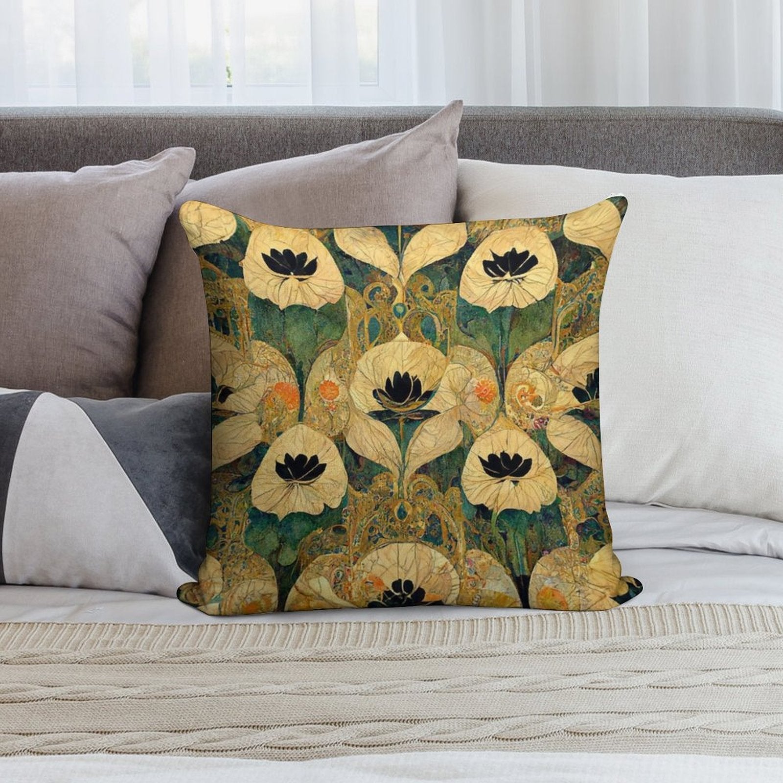 The Golden Era Soft High-Density Material Throw Pillow