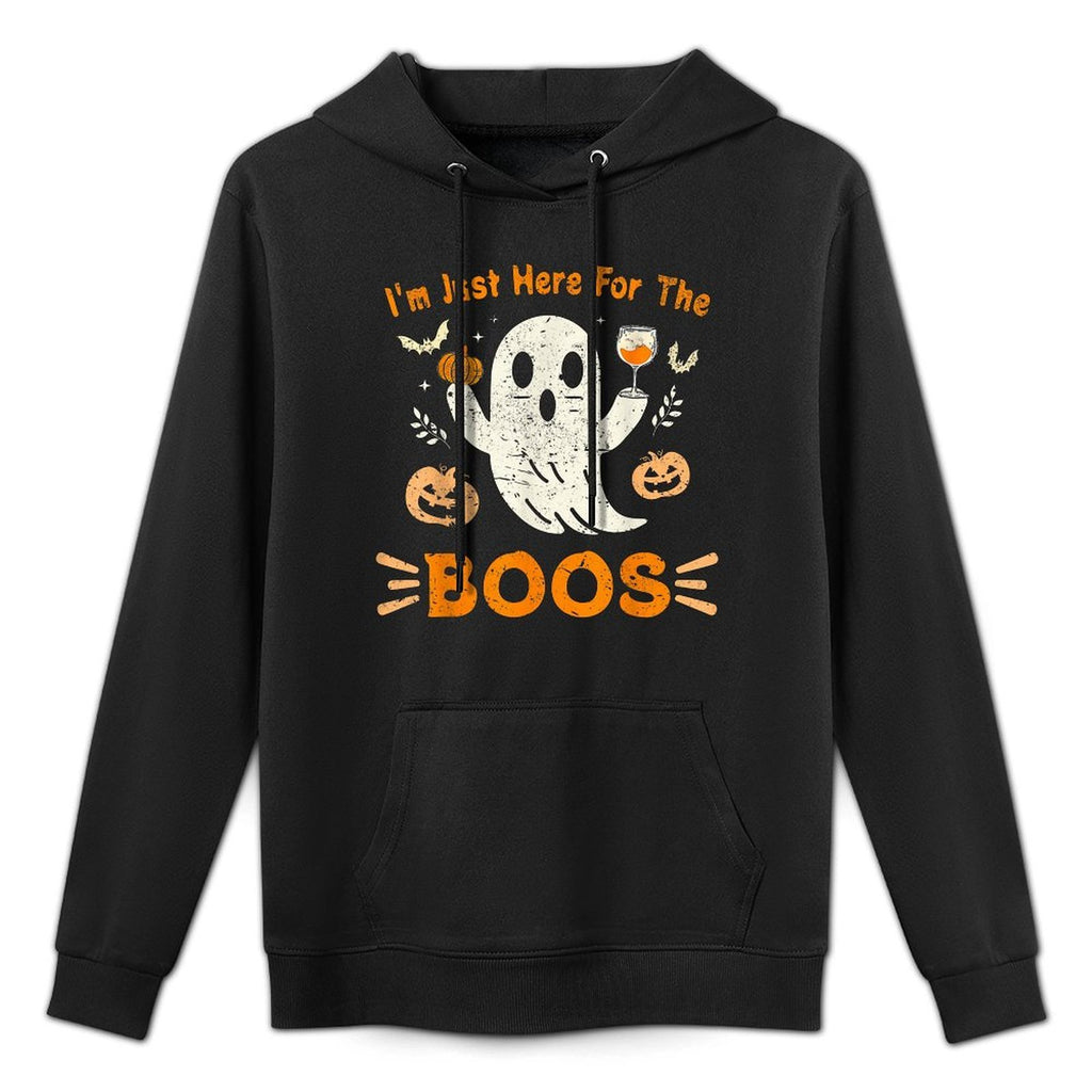 Im Just Here For The Boos Funny Ghost Retro Halloween Moisture-Wicking Hoodie
