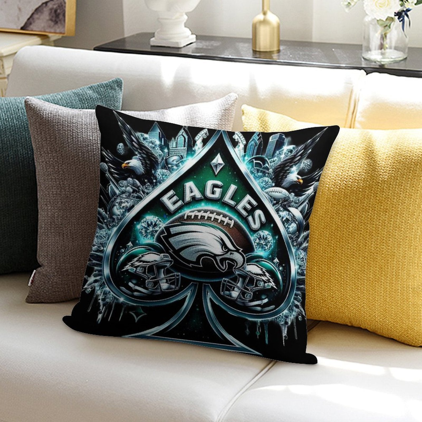 Eagles Soft Fade-Resistant Throw Pillow