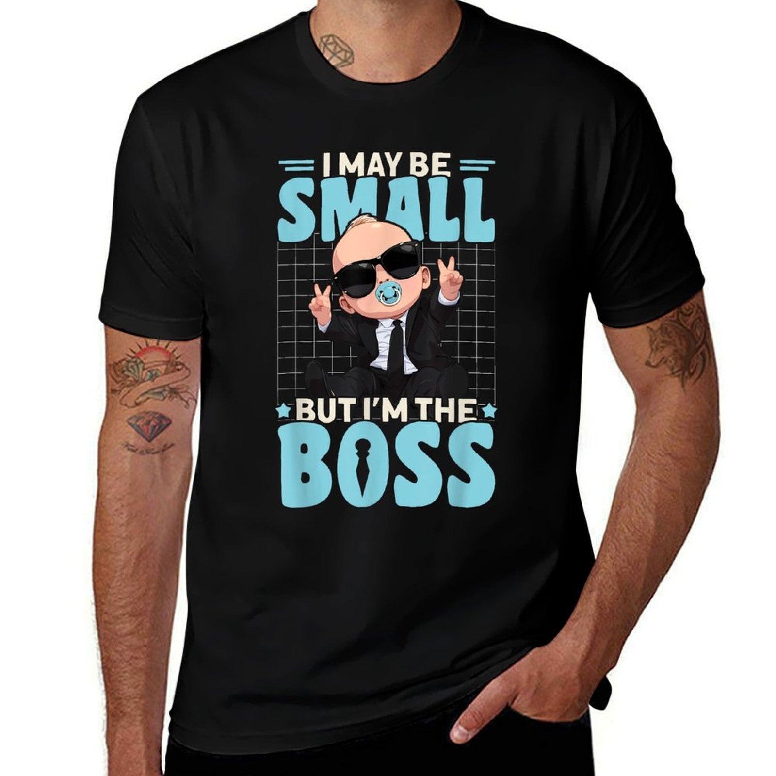 Baby Boss &#34;I May Be Small But I'm The Boss&#34; Like A Boss Kids  Summer-ready Fabric T-Shirt