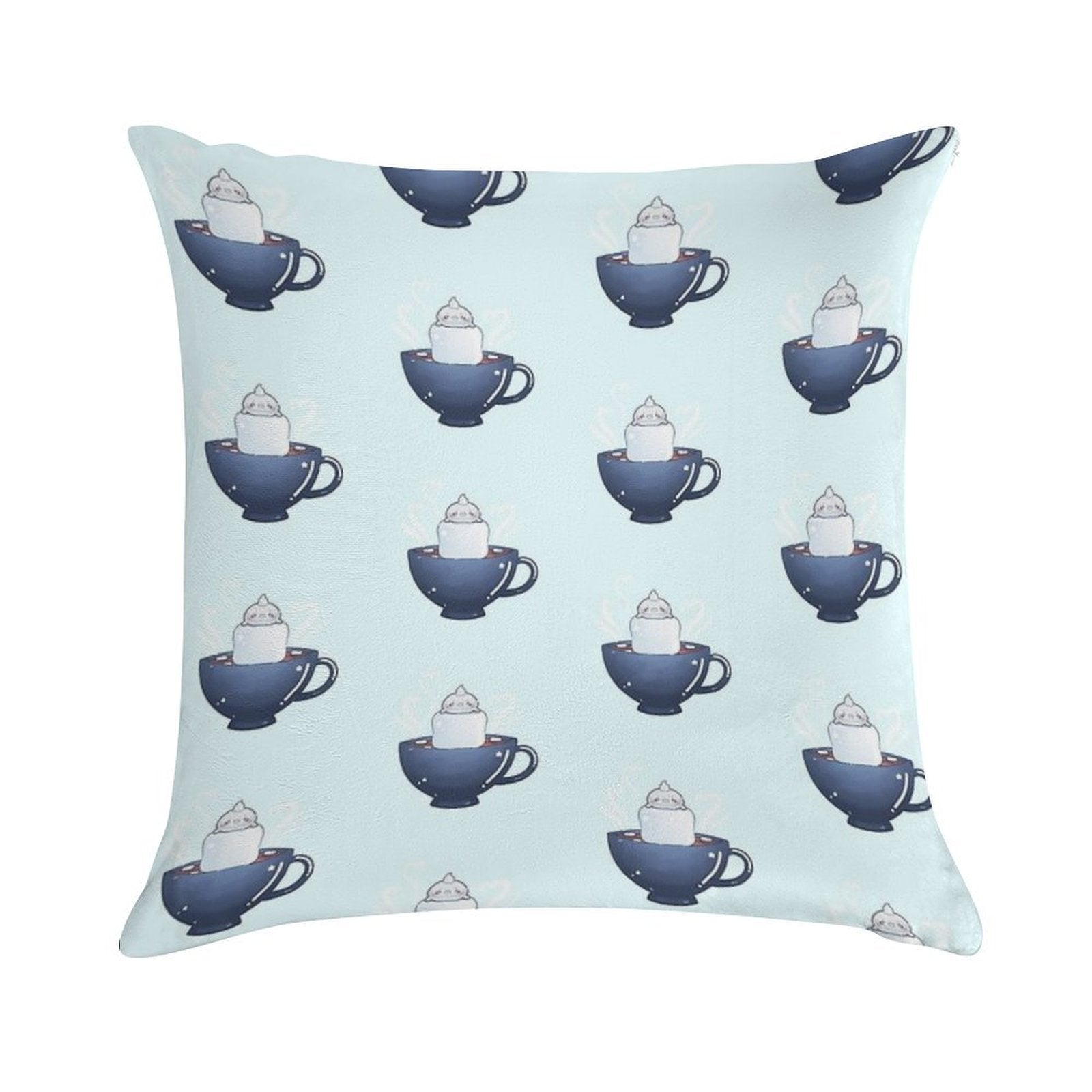 Seal Hot Chocolate Art Print Soft Luxury Feel Throw Pillow