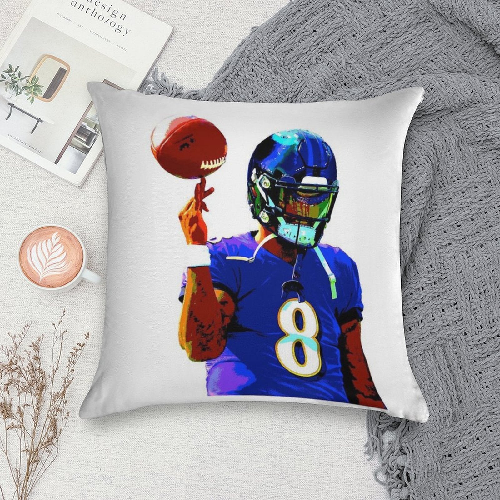 Handdrawn Lamar Soft Durable Construction Throw Pillow