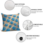 Blue Coastal Beach Soft Multiple Sizes Throw Pillow