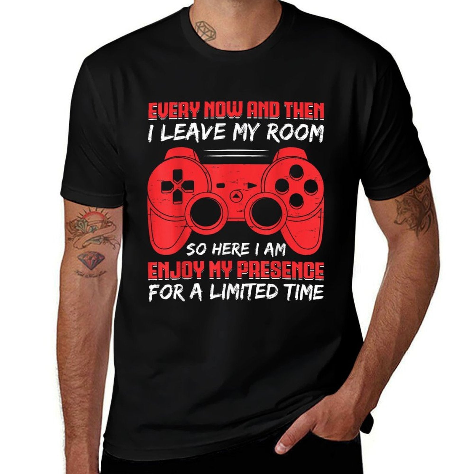 Funny Gamer Every Now And Then I Leave My Room Gaming  Versatile T-Shirt