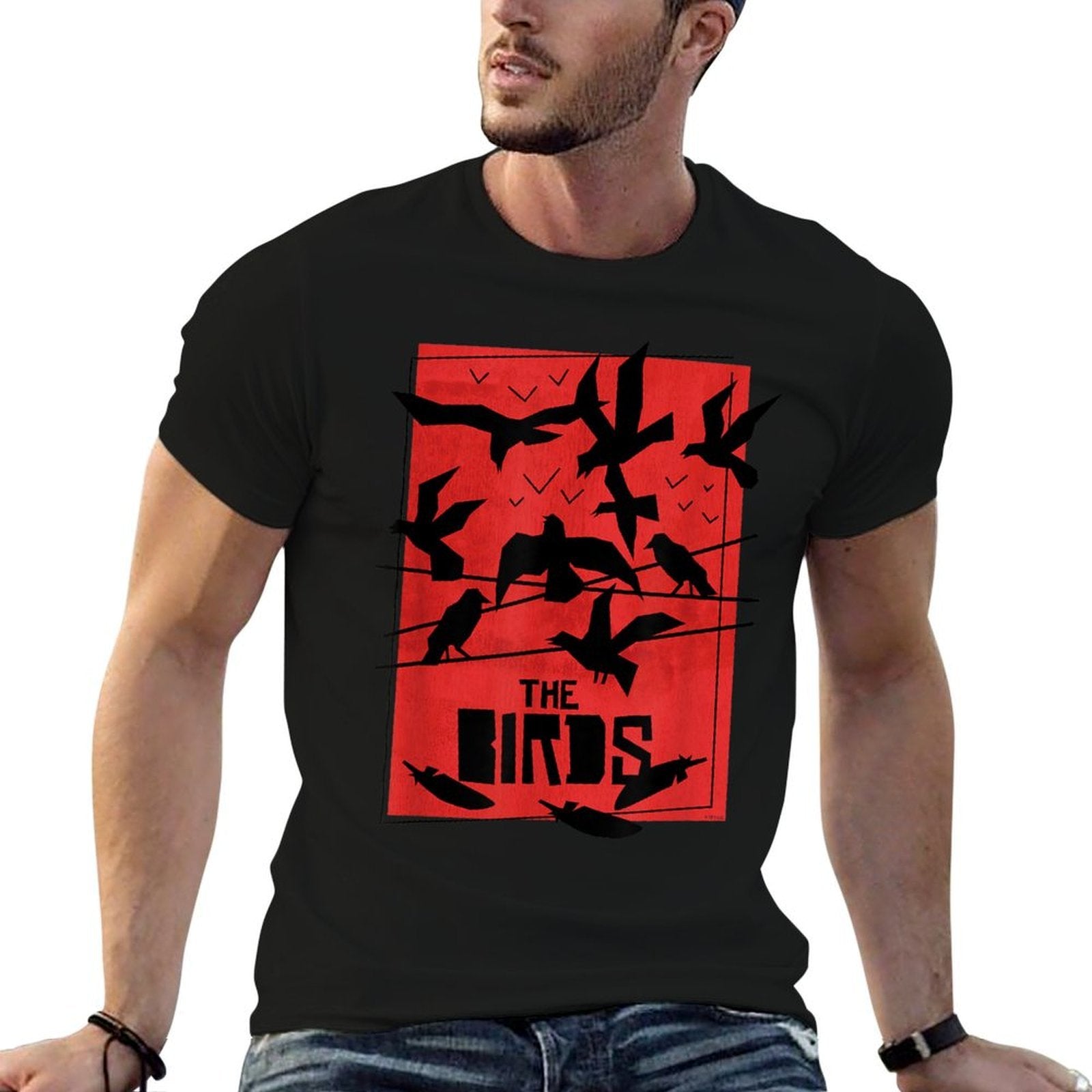 The Birds Alfred Hitchcock Abstract  Cotton T-Shirt