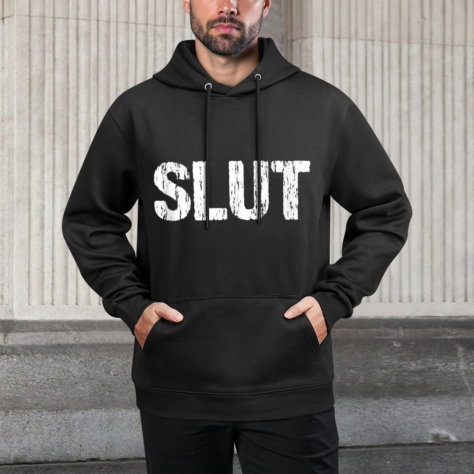 Slut Whore Vintage Sexy Adult Humor Funny Profanity Design Colorfast Hoodie