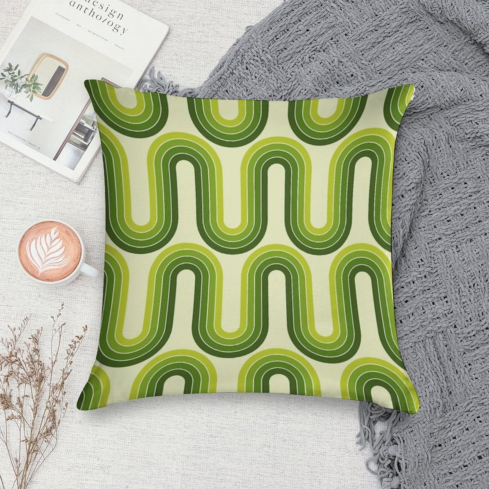 Retro Geometric Arch Design 826 Soft Durable Construction Throw Pillow