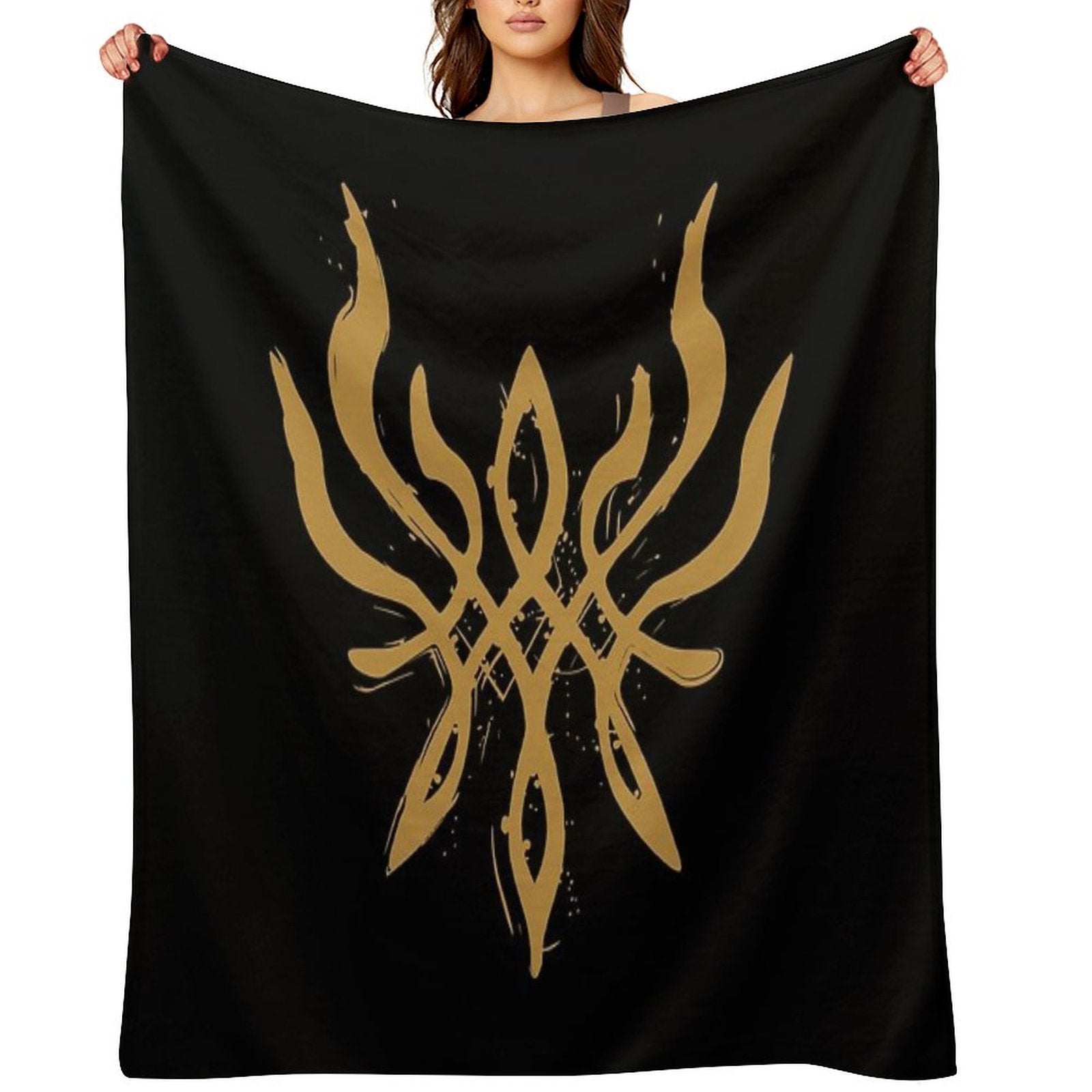 Fire Emblem™ Three Houses - Byleth Crest of Flames (Blazing Version) [Golden] Lightweight Throw Blanket