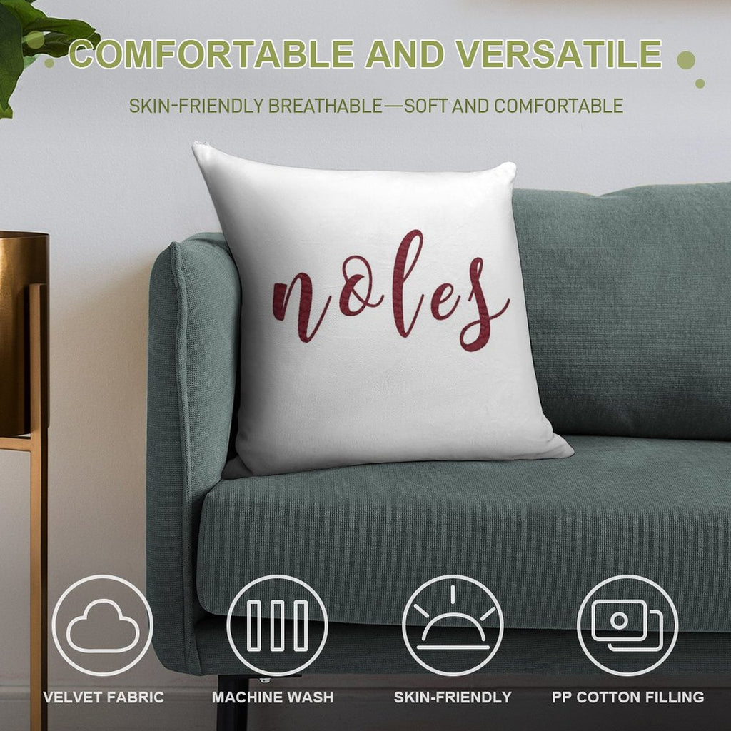 Noles Script Soft Hidden Zipper Throw Pillow
