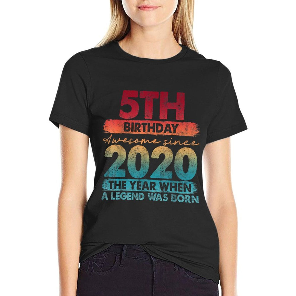 5 Year Old Gifts Vintage 2020 Limited Edition 5th Birthday  Easy-care T-Shirt