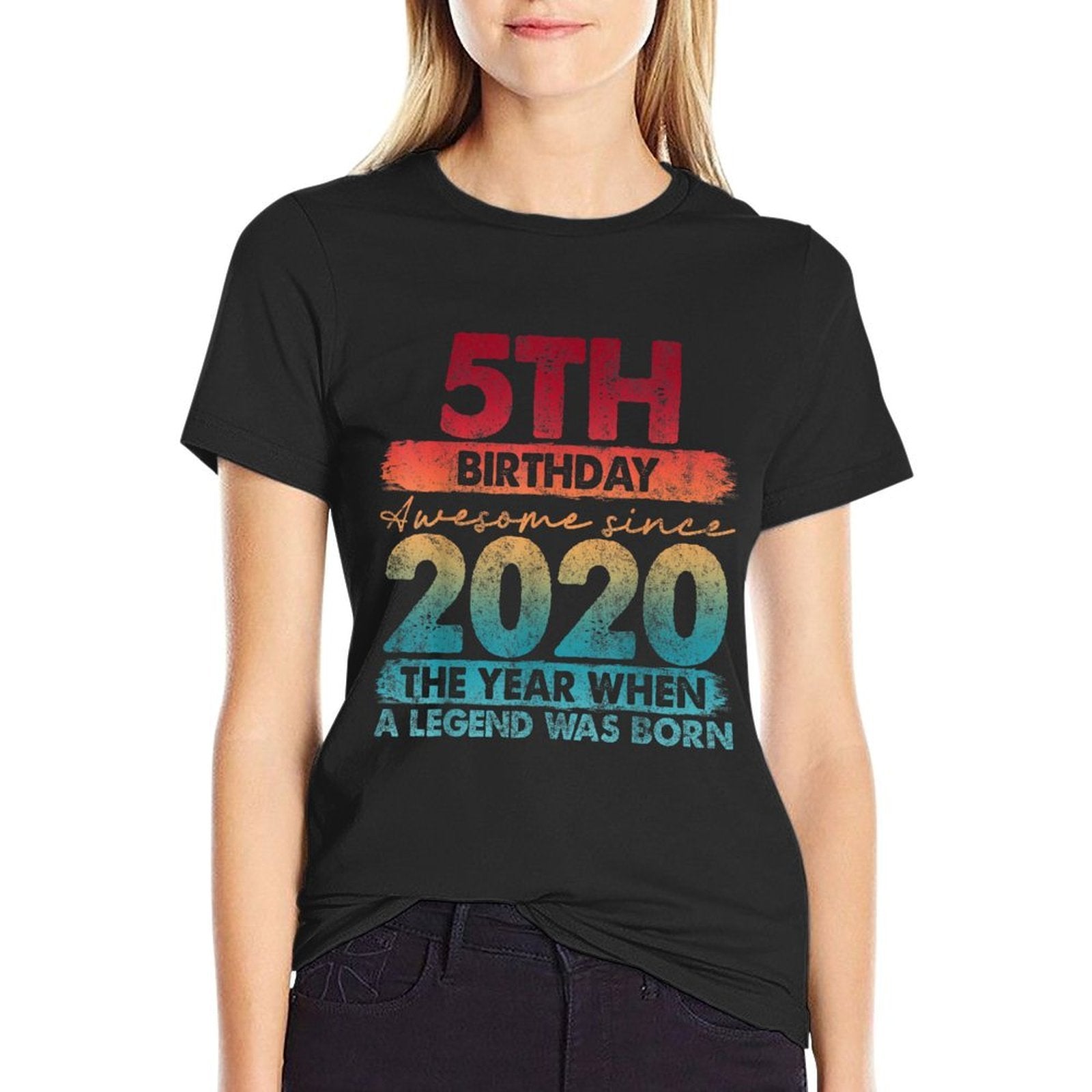 5 Year Old Gifts Vintage 2020 Limited Edition 5th Birthday  Easy-care T-Shirt