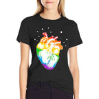 Anatomical Heart LGBT-Q Gay Pride Rainbow Proud Ally  Trendy Pattern T-Shirt
