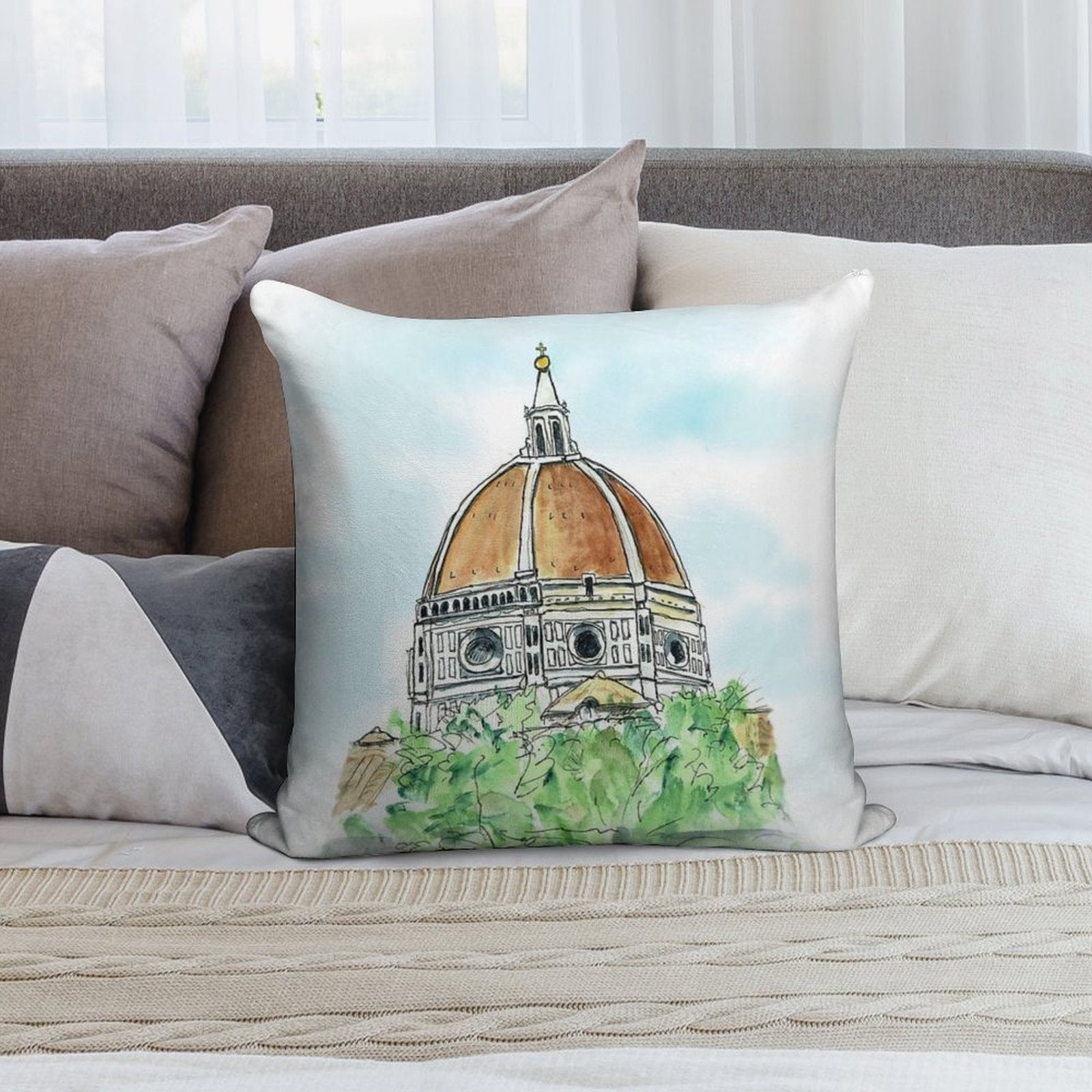 Florence Duomo Soft Decorative Cover Throw Pillow