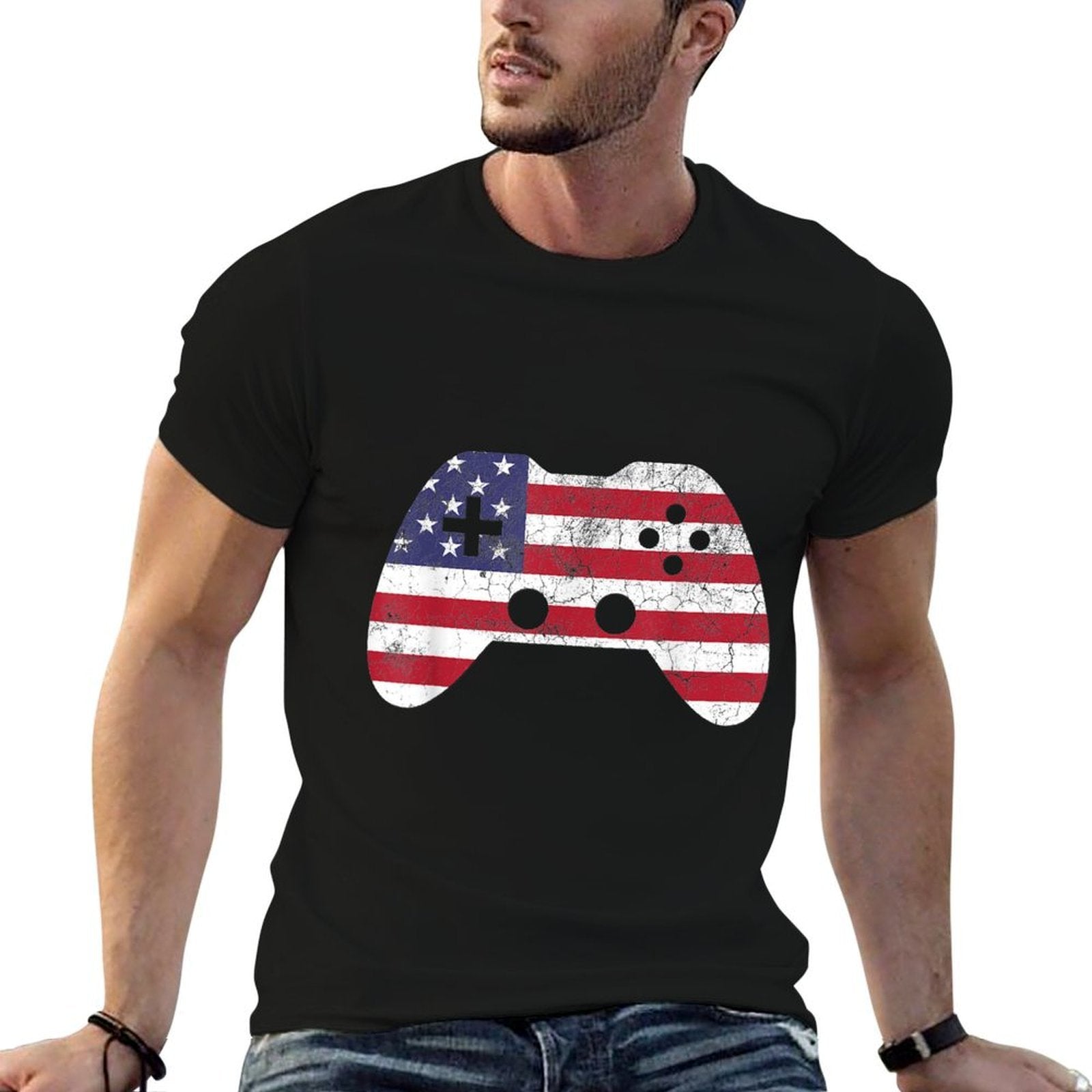 4th Of July T Video Game Gamer Kids Boys Men USA  Trendy Pattern T-Shirt