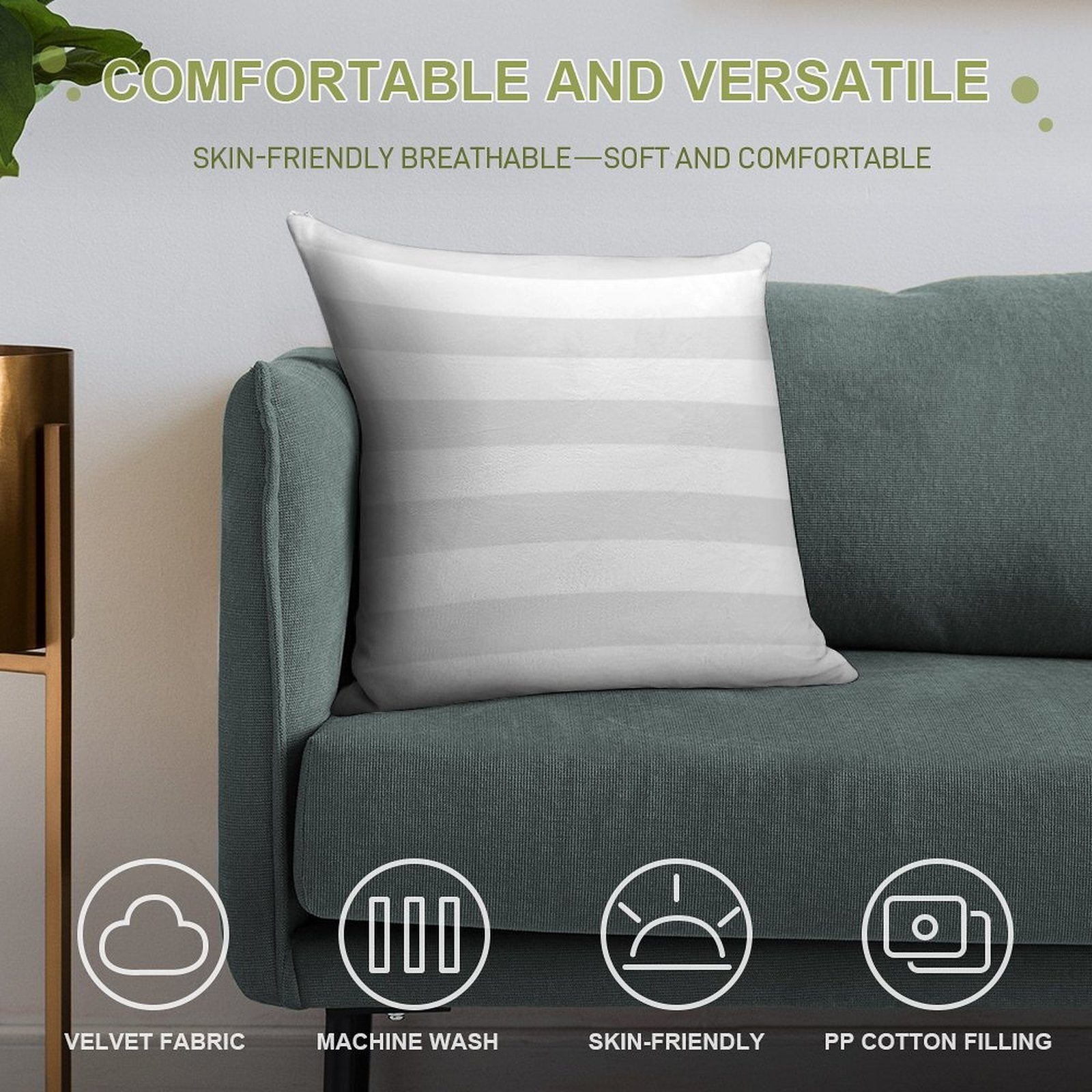 Palest Grey And White Stripes Soft Style Accent Throw Pillow