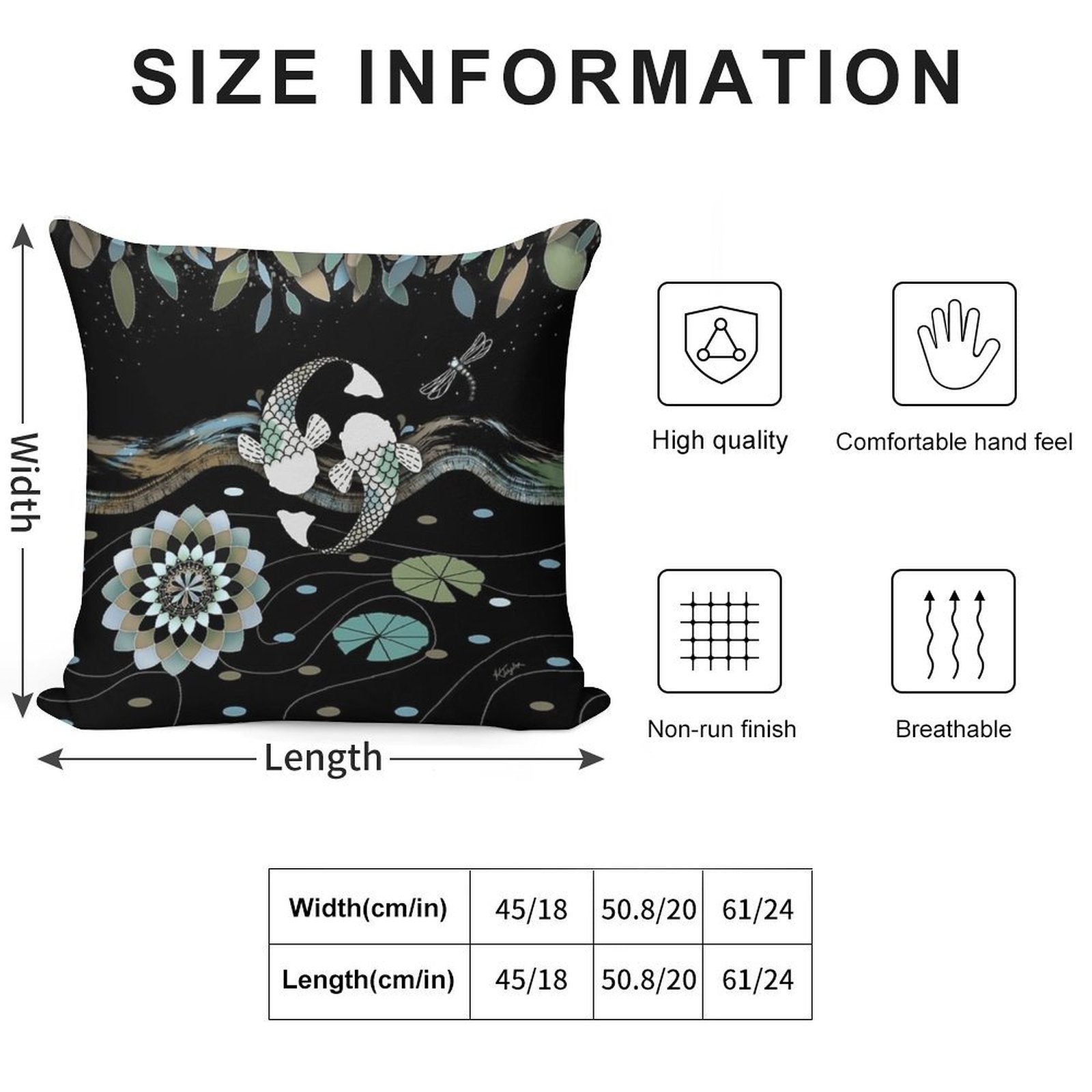 Lucky Koi Mandala Soft Multiple Sizes Throw Pillow