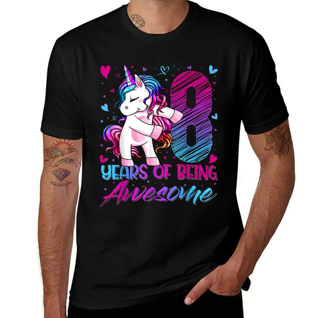 8 Year Old Gifts Unicorn Flossing 8th Birthday Girl Party  Affordable Price T-Shirt