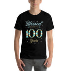 Blessed By God For 100 Years Old 100th Birthday Party B-Day Comfortable T-Shirt