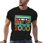 21st Birthday - Vintage 2000 - 21 Years Cassette Tape  Ribbed Collar T-Shirt