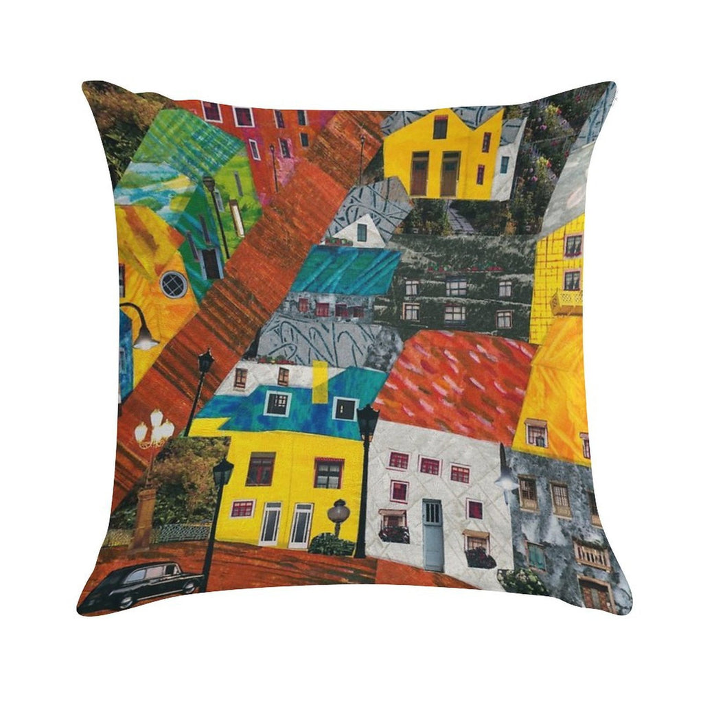 Reykjavik Rooftops Soft Reinforced Edging Throw Pillow