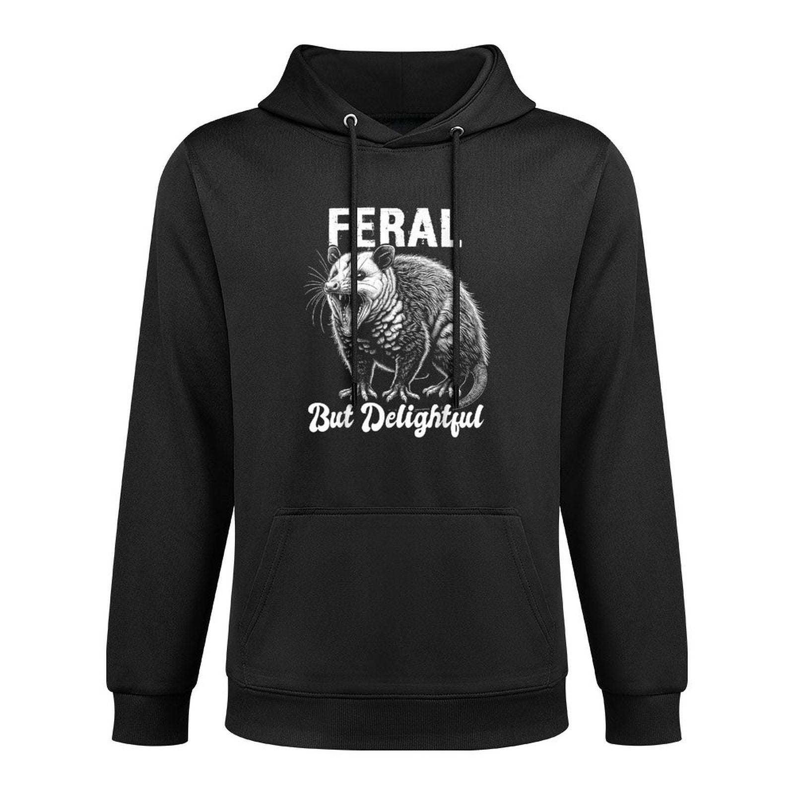 Opossum Funny Feral But Delightful Meme Possum Graphic Adjustable Hood Hoodie