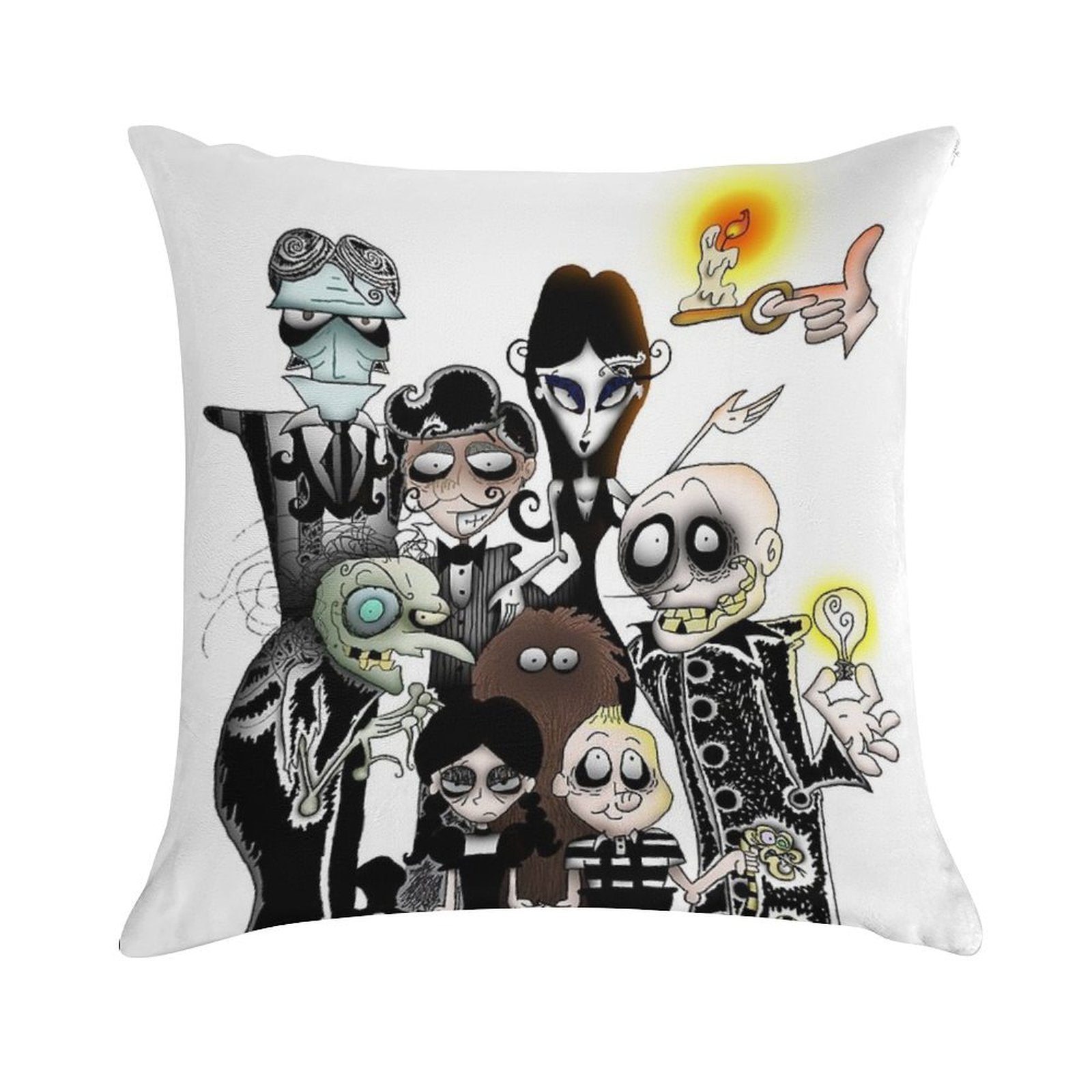 The Addams Family Portrait Soft Gift Ready Throw Pillow