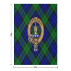 Clan MacKay Crest over Tartan Compact Throw Blanket