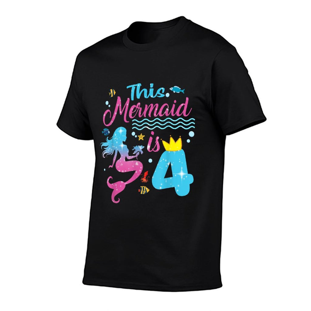 This Mermaid Is 4 Year Old Girls 4th Birthday Mermaid  Versatile T-Shirt