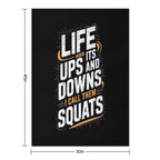 Fitness Gym Workout Weights Squat Plush Throw Blanket
