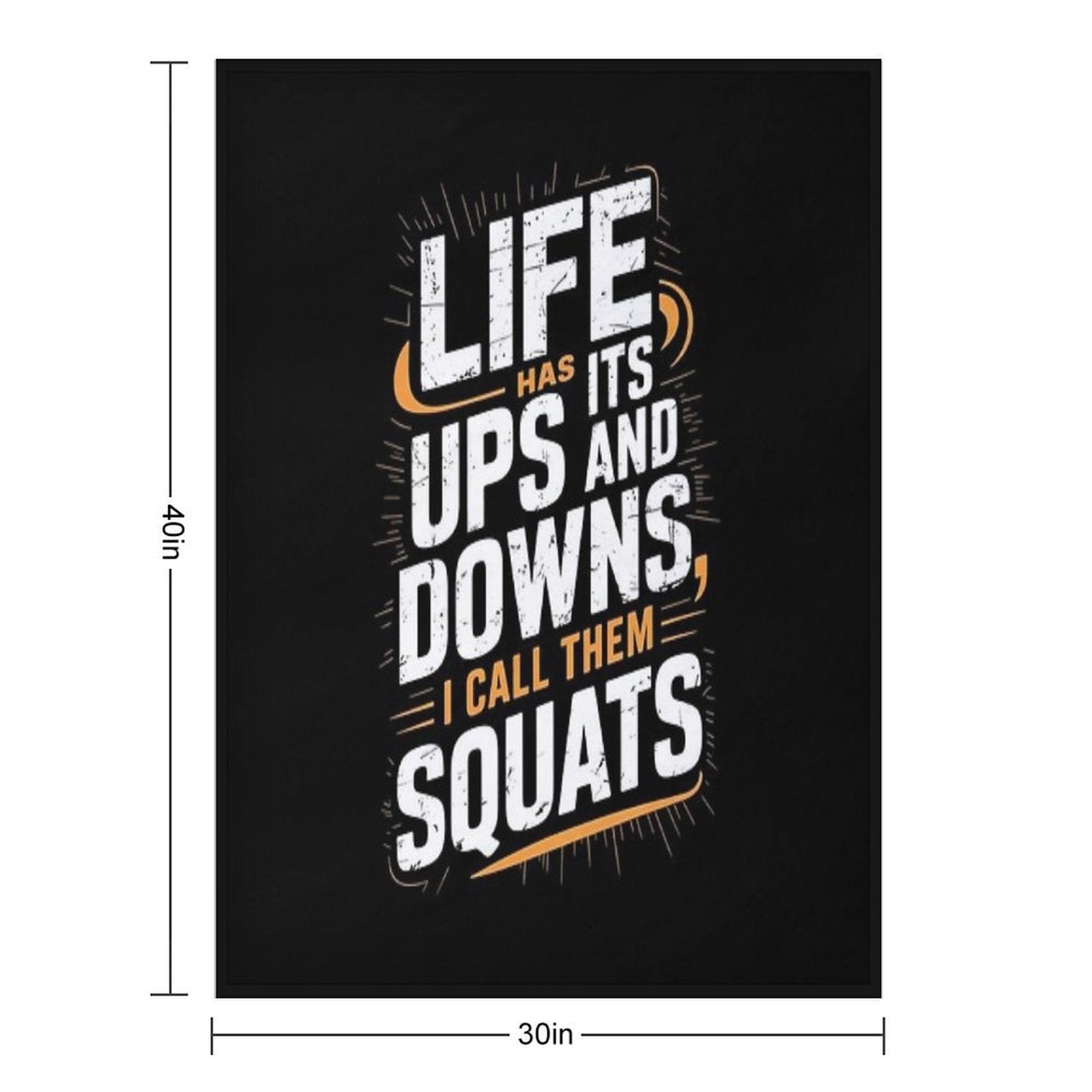 Fitness Gym Workout Weights Squat Plush Throw Blanket