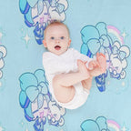 Miku And Cinnamoroll with Bows Plush Throw Blanket