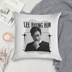 Lee Byung-hun Korean Actor Preppy Black And White Scrapbook Collage Design Soft Multiple Sizes Throw Pillow