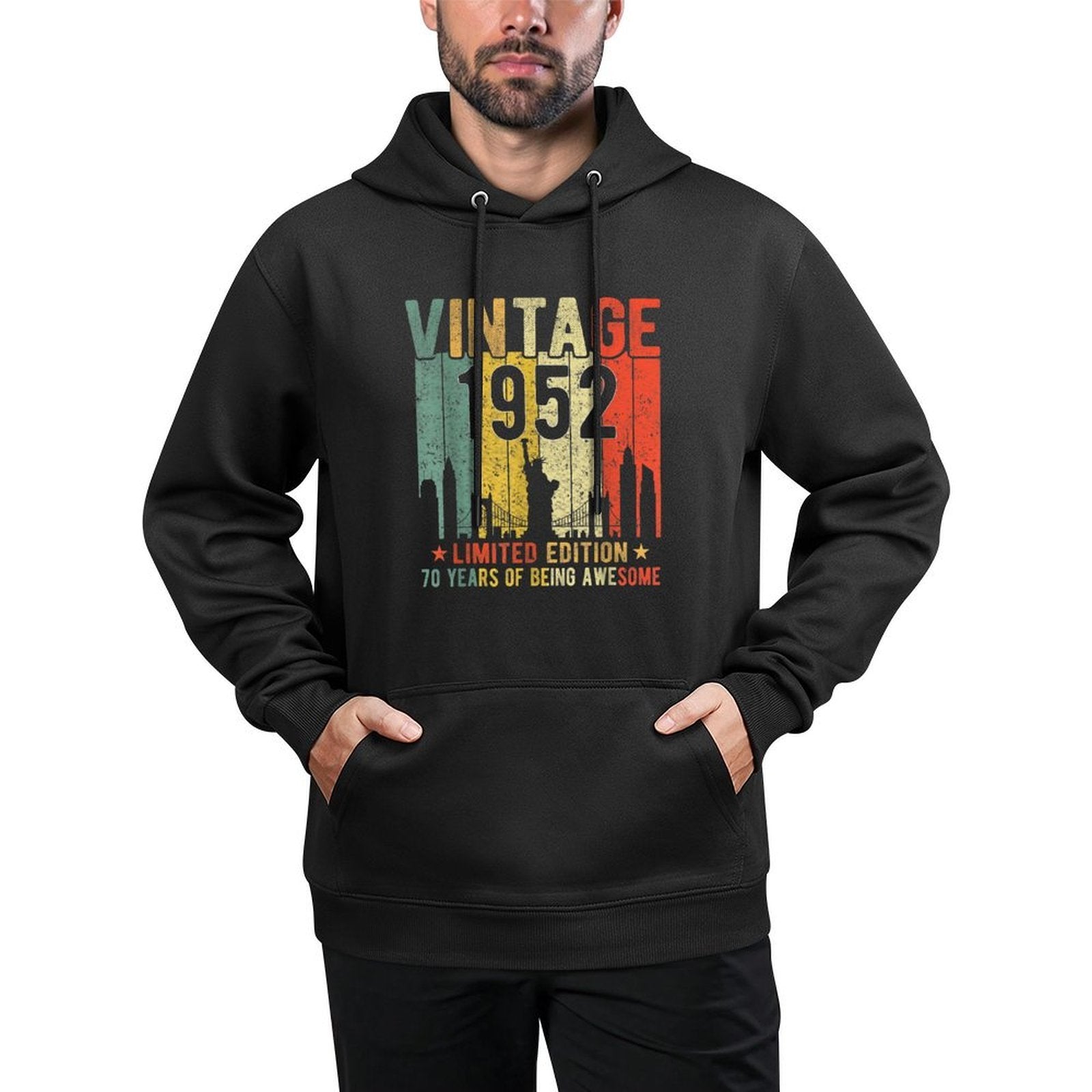 70 Year Old Gifts Vintage 1952 Limited Edition 70th Birthday Shape Retention Hoodie