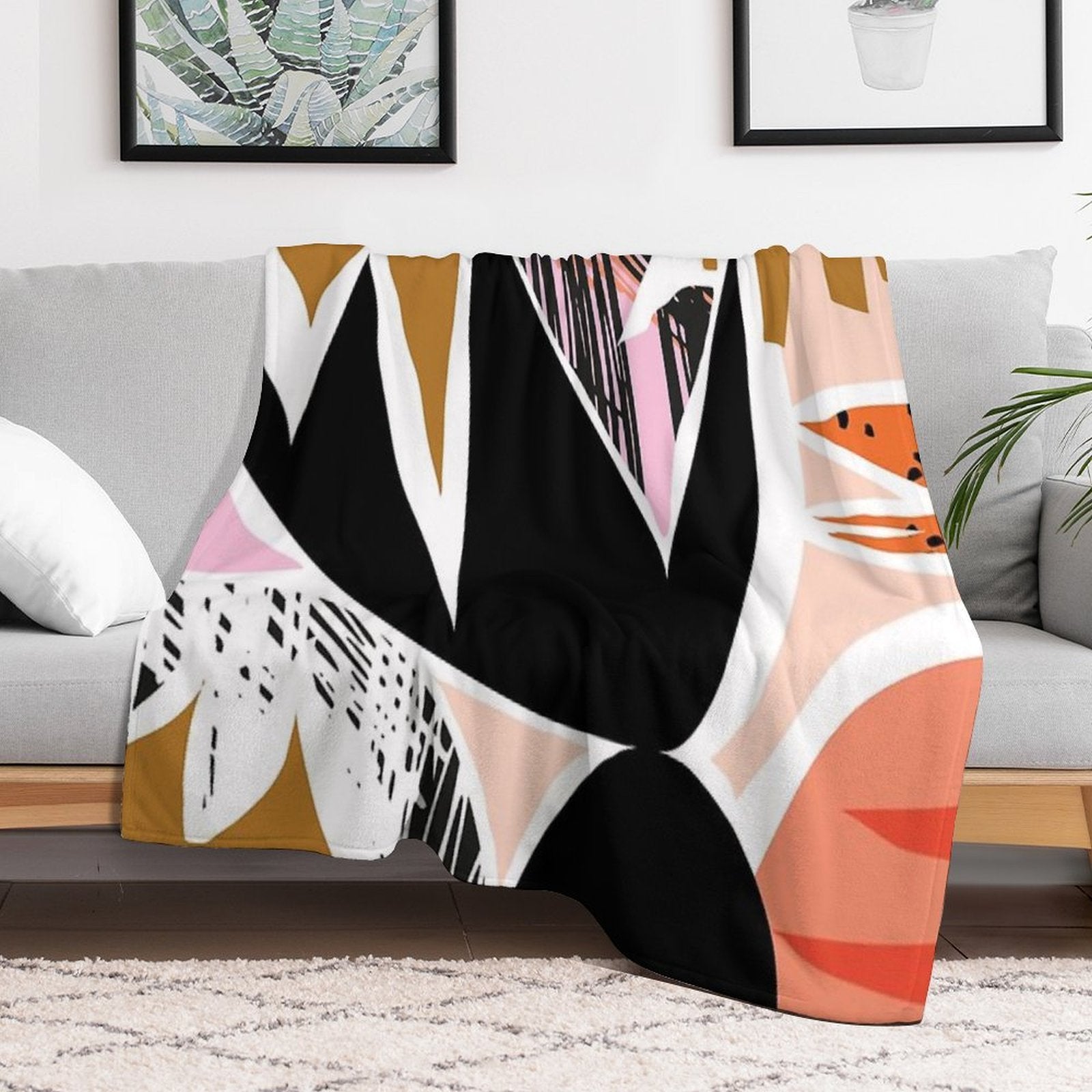Refresher  Abstract Bright Print Travel-friendly Throw Blanket