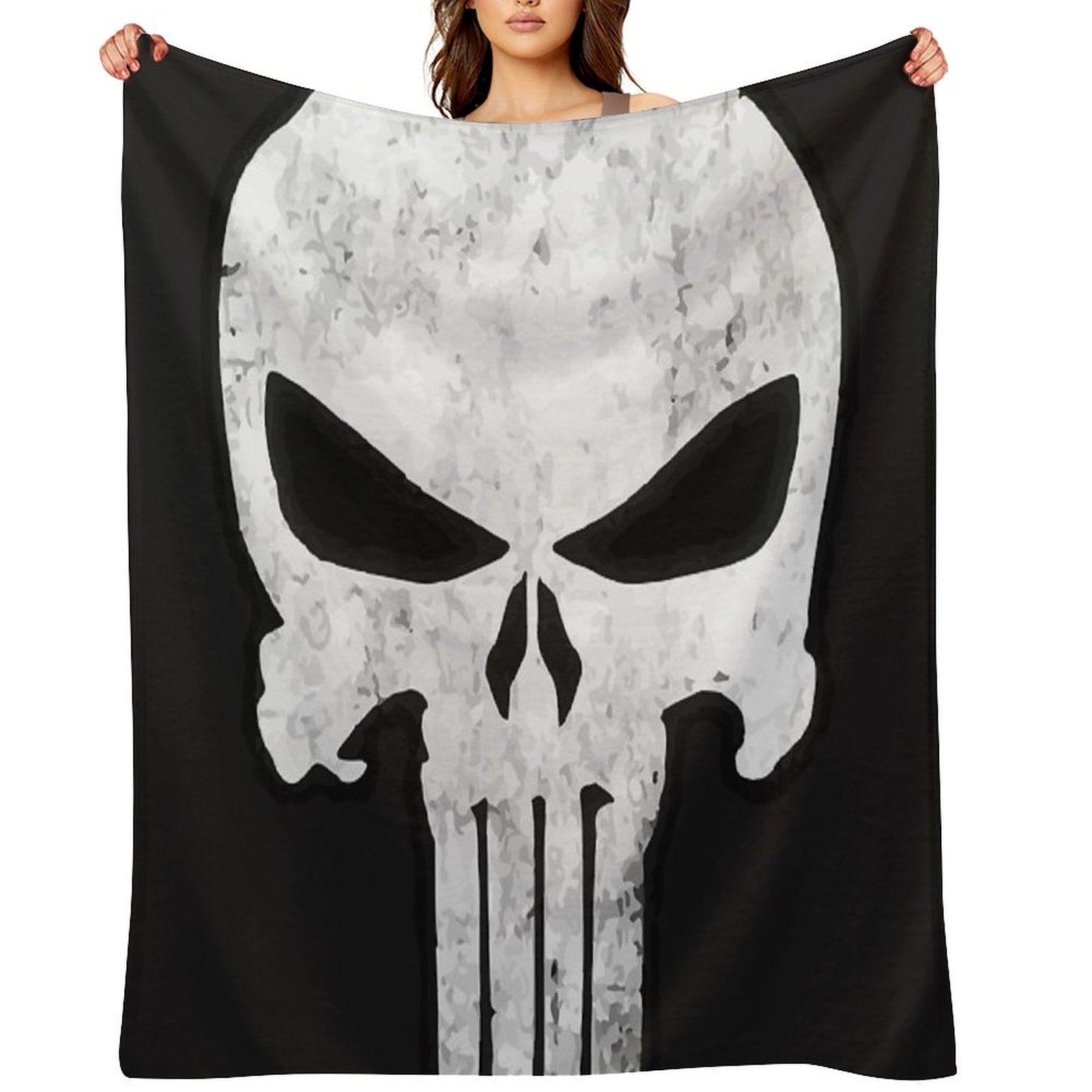 COMIC SKULL Machine-washable Throw Blanket