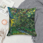 Vincent Van Gogh The Garden of The Asylum at Saint Remy Saint-Rémy Soft Reinforced Edging Throw Pillow